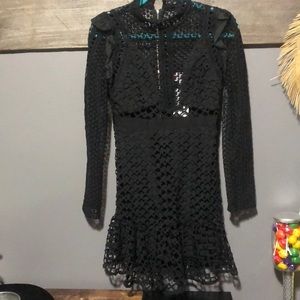 NWT Lace crochet women’s medium black dress